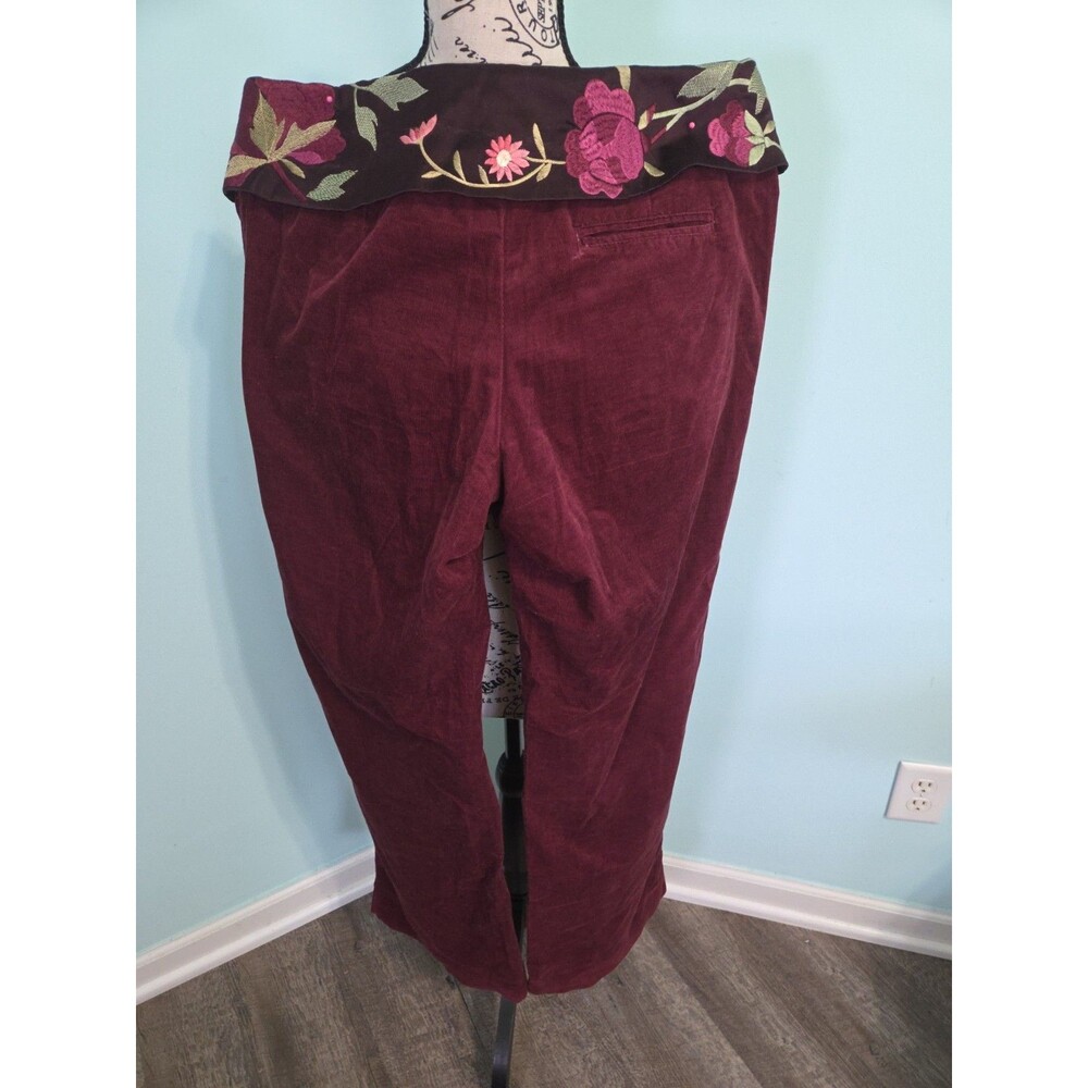 Anthropologie floral velvet pants 6 Cottagecore boho